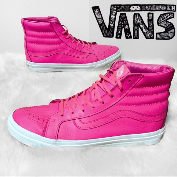 neon pink high top vans
